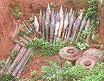 Unbelievable amounts of dangerous, unexploded ammunition and mines